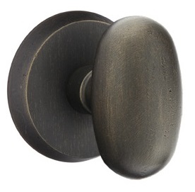 Emtek Sandcast Bronze Egg Door Knob with Style 2 Rosette