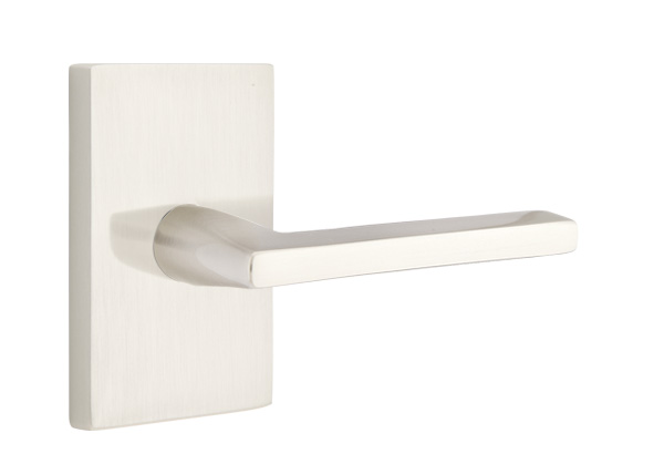 Emtek Helios Lever Handle with Modern Rectangular Rosette