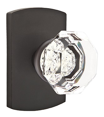 Emtek Old Town Clear Knob with Sandcast Style 4 Rosette