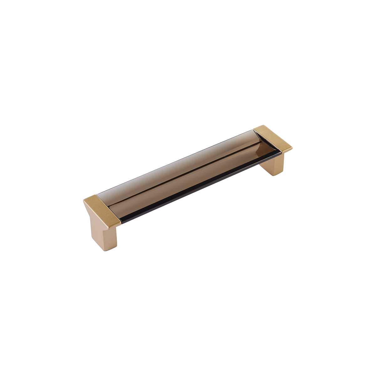 Positano, Pull, 128 mm cc, Smoke, Signature Satin Brass finish