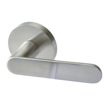 Linnea L92 Stainless Steel Door Lever with Round Rosette