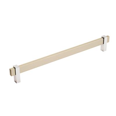 Amerock Mulino 10-1/16 Inch cc Cabinet Pull Silver Champagne/Polished Chrome
