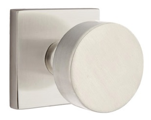 Emtek Modern Round Door Knob with Square Rosette