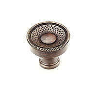 Schaub Sonata Symphony 1 1/4 inch Round Designed Knob in Dark Antique Bronze