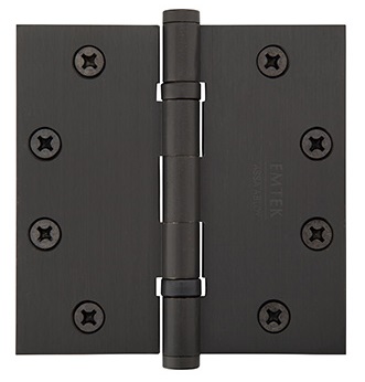 Emtek 4.5 Inch Steel Ball Bearing Door Hinges with Square Corners (pair)