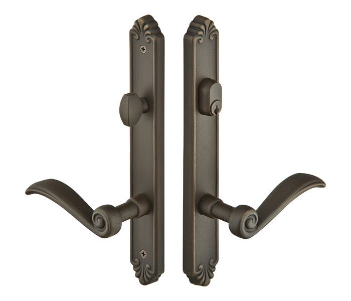 Emtek Configuration 4 Cast Bronze Tuscany 1 1/2 x11 Multi Point Lock Trim Only
