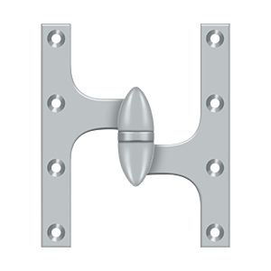 Deltana 6 Inch x 4 Inch Left Hand, Olive Knuckle Hinge, Brushed Chrome