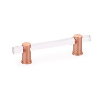 Schaub Lumiere 4 inch cc Pull Acrylic Polished Brushed Rose Gold