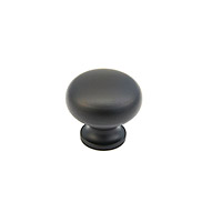 Schaub Traditional Designs Round Knob 1 1/4 inch dia Flat Black