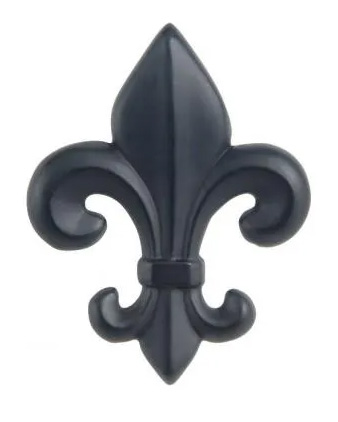 Atlas Homewares Fleur De Lys Knob 2 1/4 Inch Matte Black