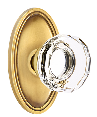 Emtek Lowell Crystal Knob with Oval Rosette