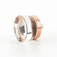 Schaub City Lights 1 1/4 inch Flat Disc Glass Knob in Polished Rose Gold