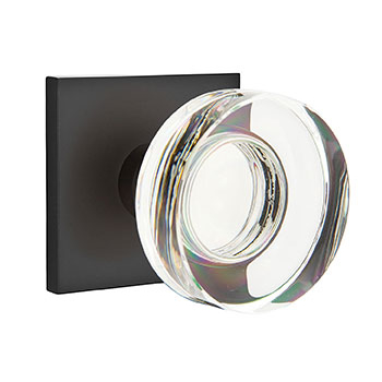 Emtek Disc Crystal Knob with Square Rosette