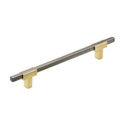 Amerock Urbanite 6-5/16 Inch cc Cabinet Pull Brushed Gold/Black Chrome
