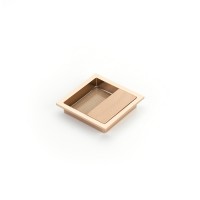 Schaub Modo Offset Recessed Pull 3 7/8 inch cc Polished Rose Gold