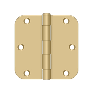 Deltana 3 1/2 x 3 1/2 Inch Steel 5/8 Inch Radius Corner Residential Hinge - Pair