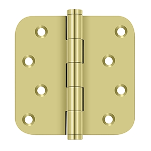 Deltana 4 x 4 Inch Solid Brass 5/8" Radius Corner Residential Zig-Zag Hole Pattern Hinge - Pair