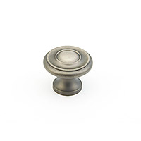 Schaub Traditional Designs Ringed Round Knob 1 1/4 inch dia Antique Nickel