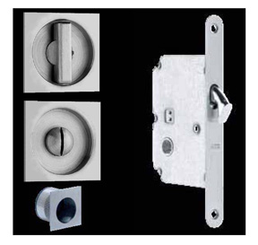 Omnia Stainless Steel Square Pocket Door Mortise Lock - 3911