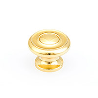 Schaub Traditional Designs Round Knob 1 1/2 inch dia Polished Brass