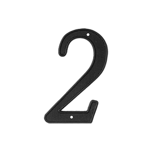 4 Inch Numbers Zinc Die-Cast, Black Number 2