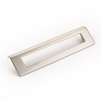 Schaub Finestrino 160mm CC Angled Rectangle Cabinet Pull in Satin Nickel