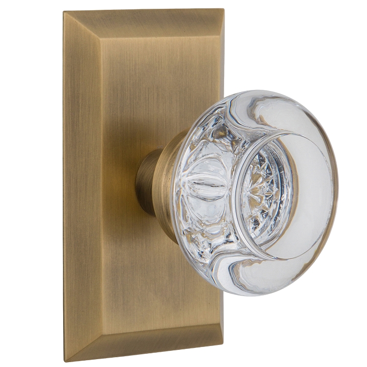 Nostalgic Warehouse Studio Plate with Round Clear Crystal Knob