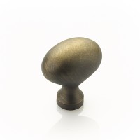 Schaub Traditional Designs Round Knob 1 3/8 inch dia Antique Light Brass