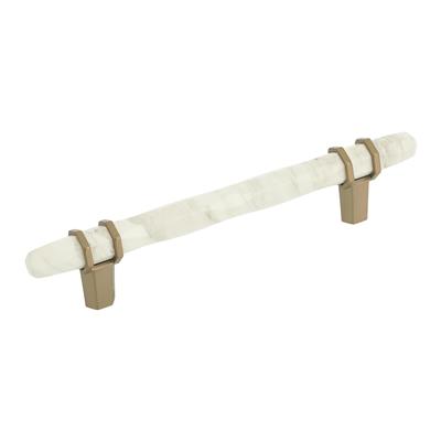 Amerock Carrione 8 Inch cc Cabinet Pull Marble White/Golden Champagne