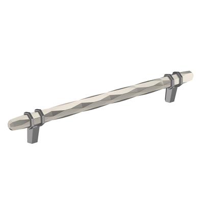 Amerock London 8 Inch cc Cabinet Pull Satin Nickel/Black Chrome