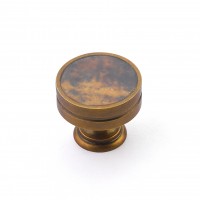 Schaub Tiger Penshell Round Knob 1 3/8 inch dia Estate Dover
