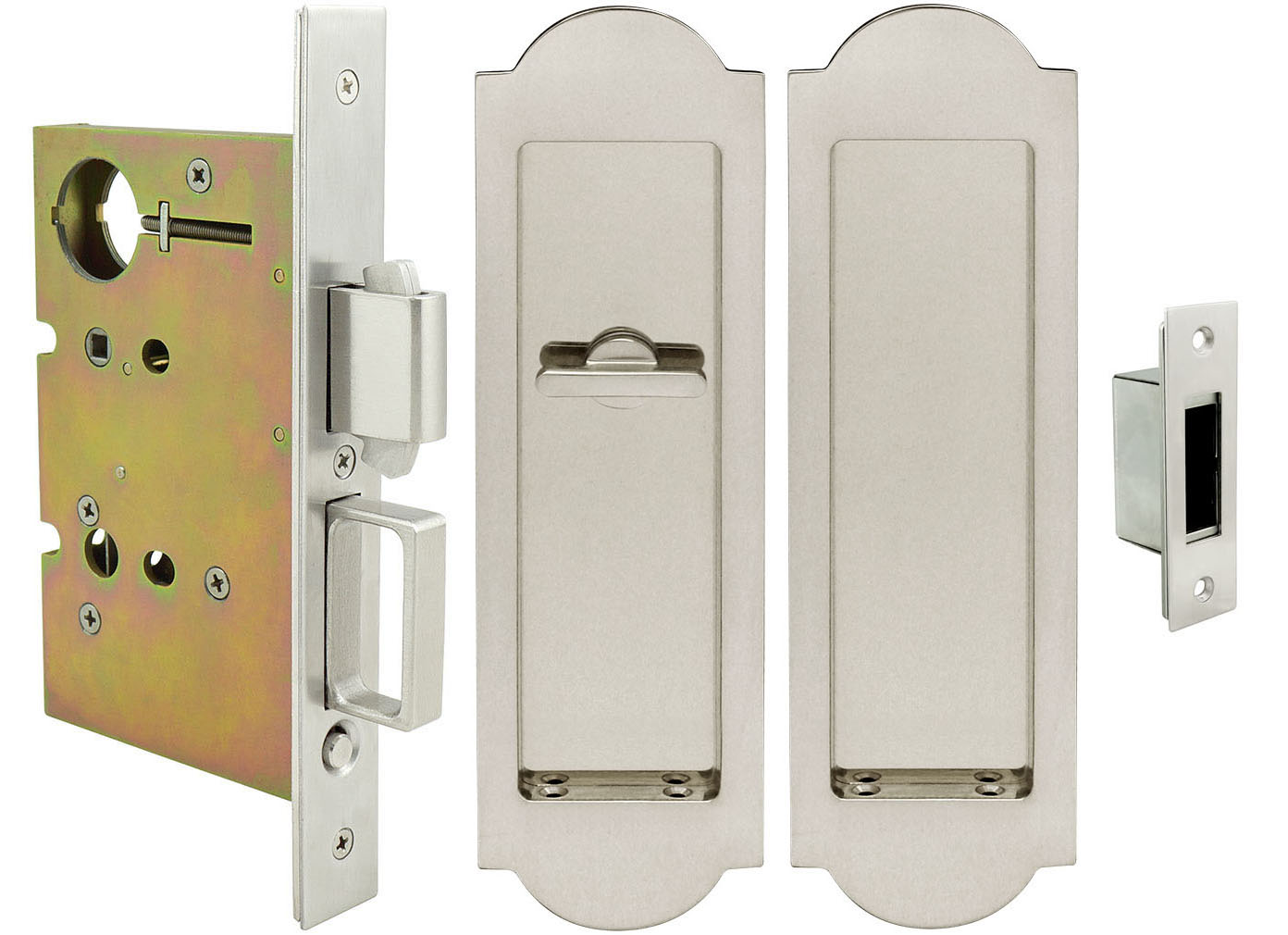 Inox PD8460 Mortise Pocket Door Patio Lockset, FH31 Regal Flush Pull