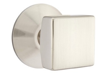Emtek Square Modern Door Knob with Modern Rosette