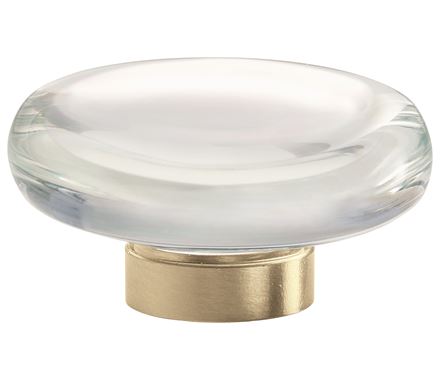 Amerock Glacio 1 3/4 Inch Flat Cabinet Knob Clear/Golden Champagne