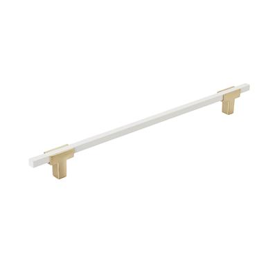 Amerock Urbanite 10-1/16 Inch cc Cabinet Pull Brushed Gold/White