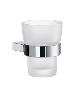 Smedbo AIR Holder with Frosted Glass Tumbler - Polished Chrome