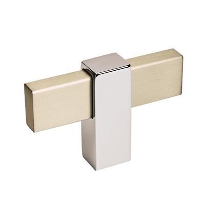 Amerock Mulino 2-3/8 Inch Cabinet Knob Silver Champagne/Polished Chrome