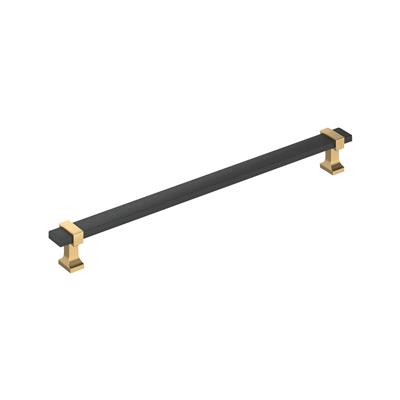 Amerock Overton 10-1/16 Inch cc Cabinet Pull Brushed Matte Black/Champagne Bronze