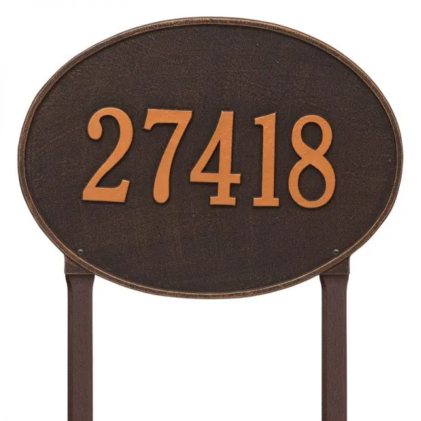 Whitehall Hawthorne Oval Estate Wall One Line Address Plaque