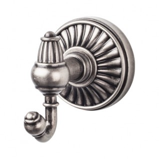 Top Knobs TUSC2PTA Tuscany Double Towel or Robe Hook Pewter Antique
