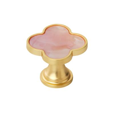 Amerock Accents 1-1/4 Inch Gold/Pink Cabinet Knob