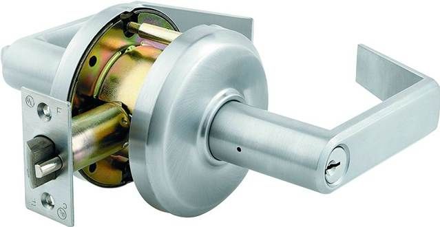 Dormakaba Commercial Hardware QCL250E626 Sierra Entry Lock C Keyway KD with 2-3/4 Inch Backset and ASA Strike Satin Chrome Finish