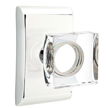 Emtek Square Crystal Knob with Neos Rosette