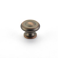 Schaub Colonial 1 1/2 inch Diameter Round Knob in Aurora Bronze