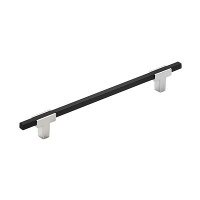 Amerock Urbanite 7-9/16 Inch cc Cabinet Pull Polished Chrome/Brushed Matte Black