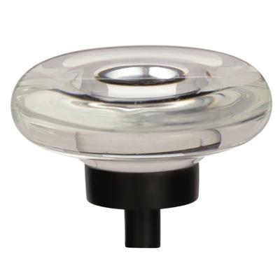 Amerock Glacio 1-3/4 Inch Cabinet Knob Clear/Black Bronze