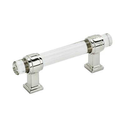 Amerock Glacio 3 Inch cc Cabinet Pull Clear/Polished Nickel