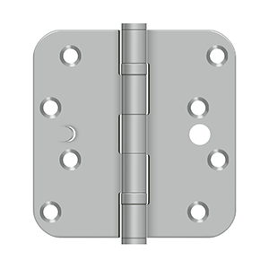 Deltana 4 Inch x 4 Inch x 5/8 Inch Radius Residential, Ball Bearing Security Hinge, Brushed Stainless Steel