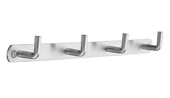 Beslagsboden Profile Steel Quadruple 90 Degree Hook Rack - Brushed Stainless Steel