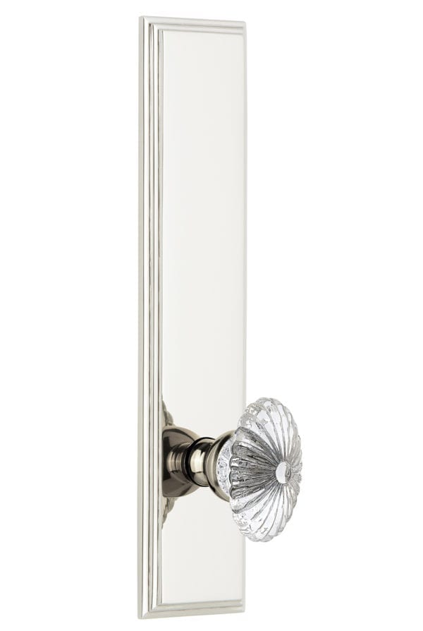 Grandeur Carre Tall Plate with Burgundy Knob